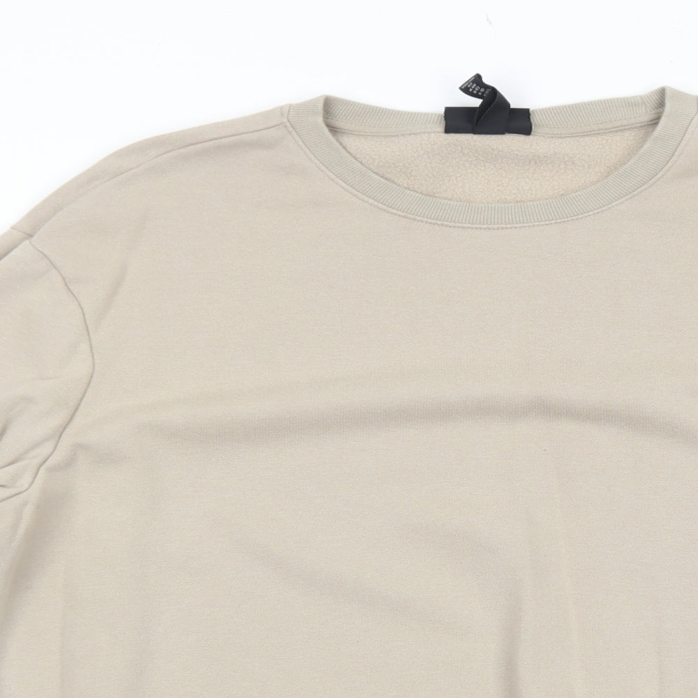 H&M Mens Beige Cotton Pullover Sweatshirt Size M