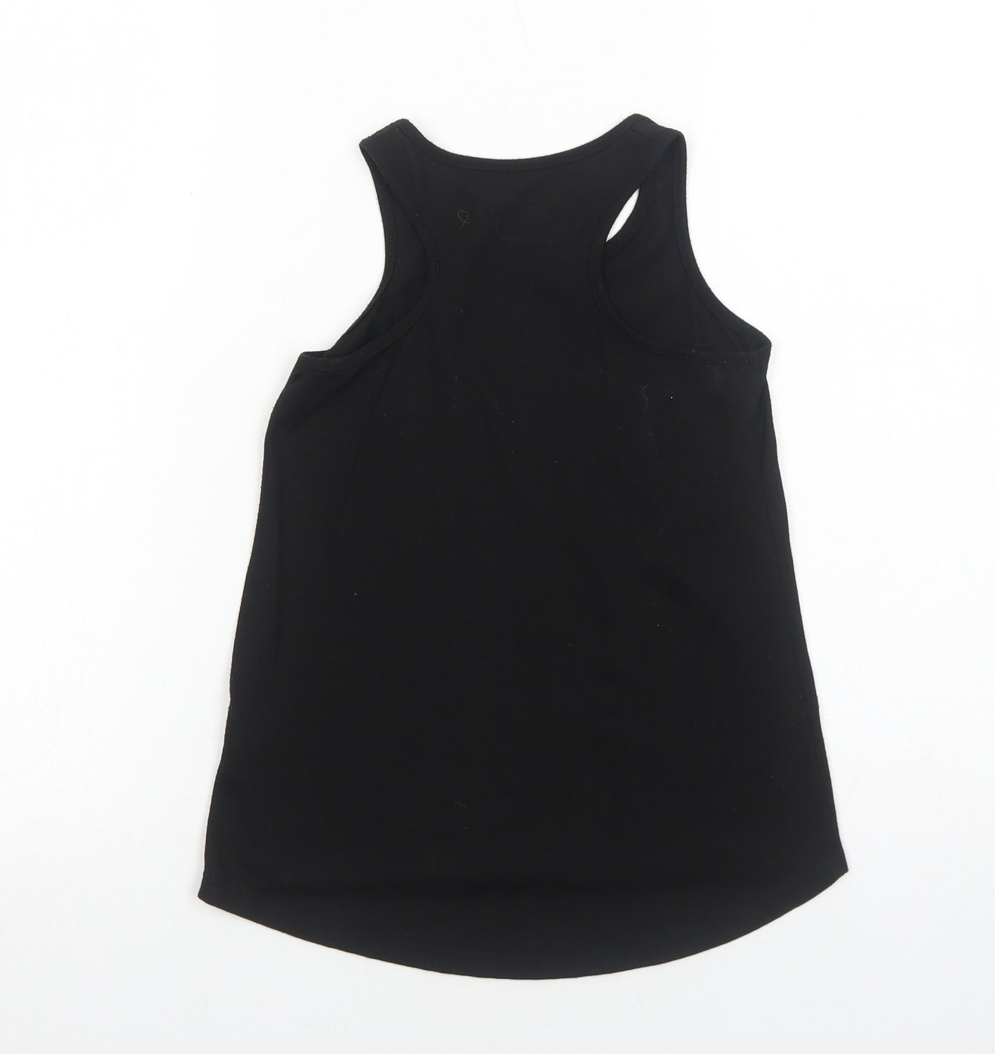 Young Dimension Girls Black Polyester Basic Tank Size 8-9 Years Round Neck Pullover - Love What You DO