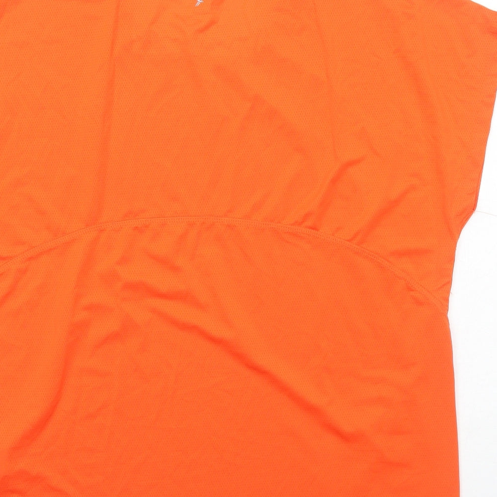 Primark Womens Orange Polyester Basic T-Shirt Size M Round Neck Pullover