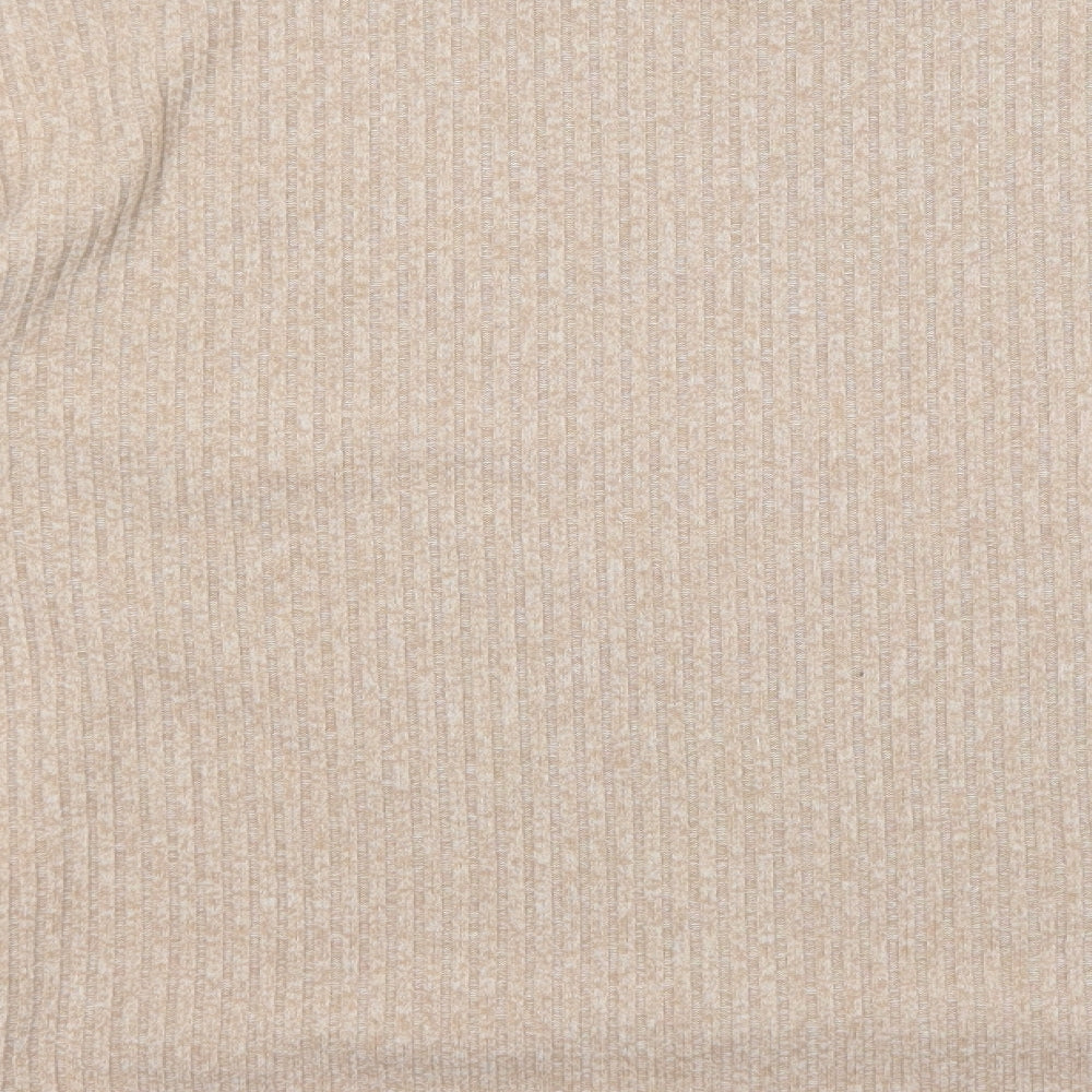 Primark Womens Beige Round Neck Acrylic Pullover Jumper Size S