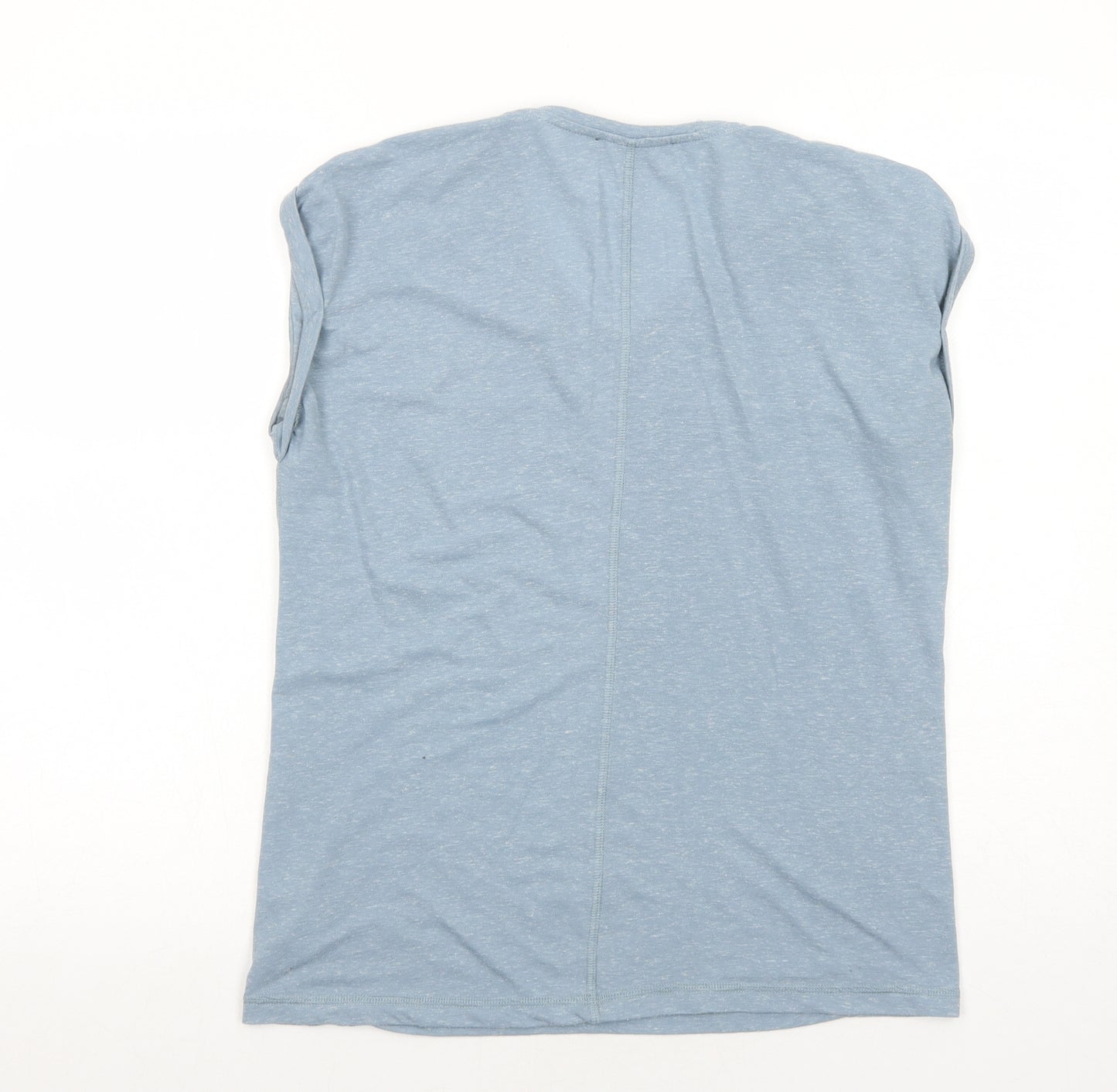 NEXT Womens Blue Polyester Basic T-Shirt Size 10 V-Neck