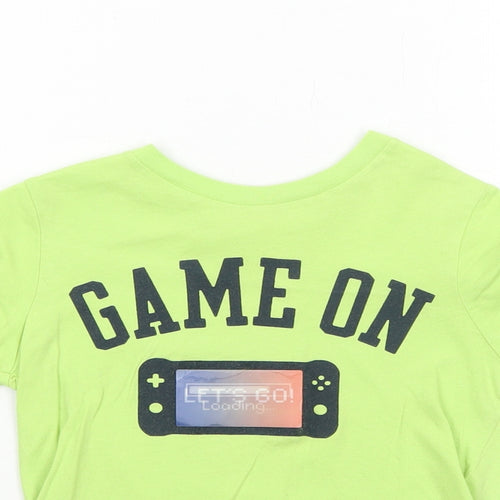 Gap Boys Green Cotton Pullover T-Shirt Size 6 Years Round Neck Pullover - Game On