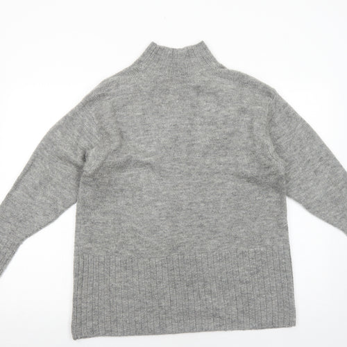 George Womens Grey High Neck Acrylic Pullover Jumper Size S