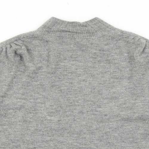 George Womens Grey High Neck Acrylic Pullover Jumper Size S