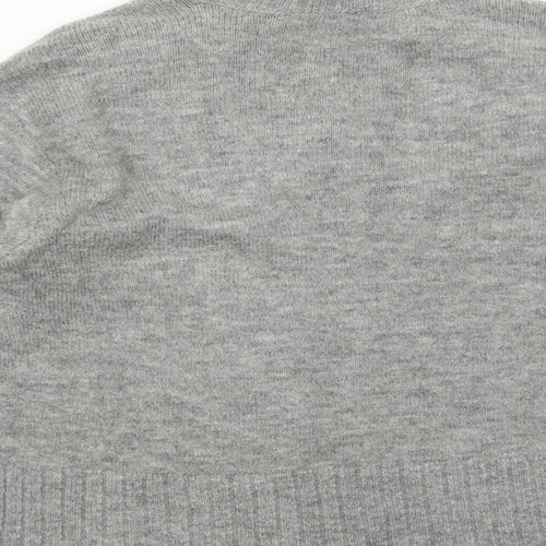 George Womens Grey High Neck Acrylic Pullover Jumper Size S