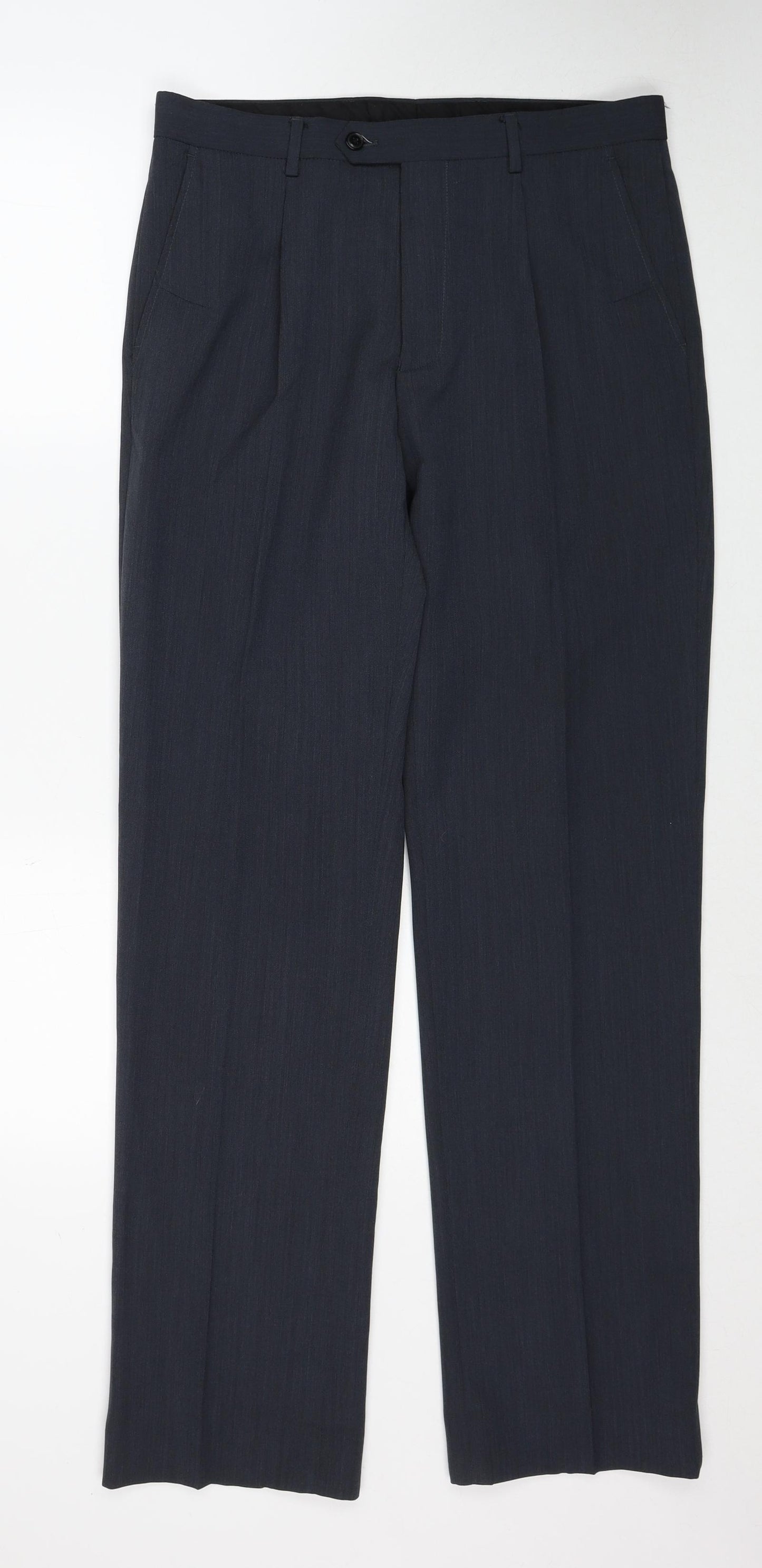 NEXT Mens Grey Wool Dress Pants Trousers Size 32 in Regular Zip