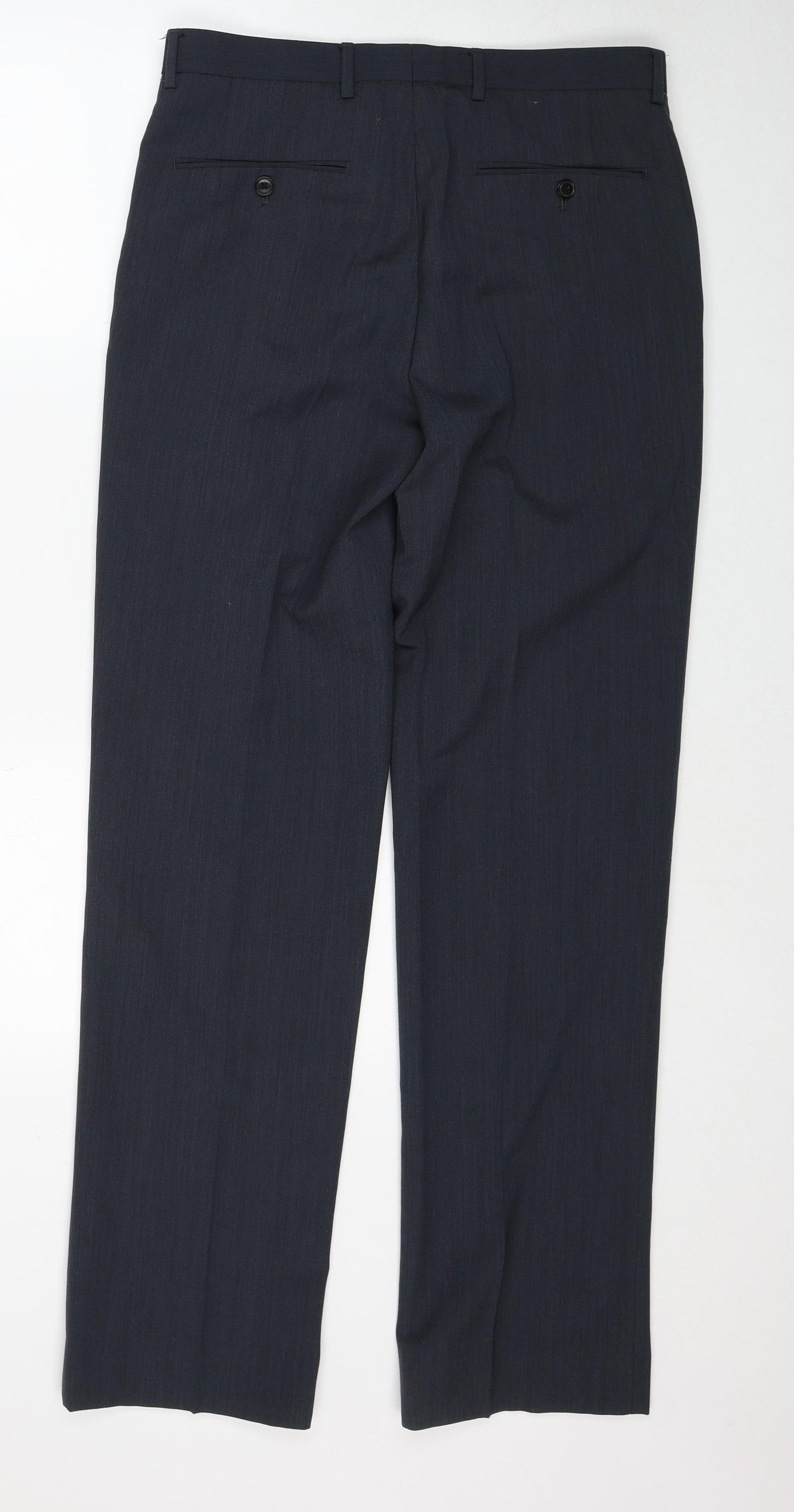 NEXT Mens Grey Wool Dress Pants Trousers Size 32 in Regular Zip