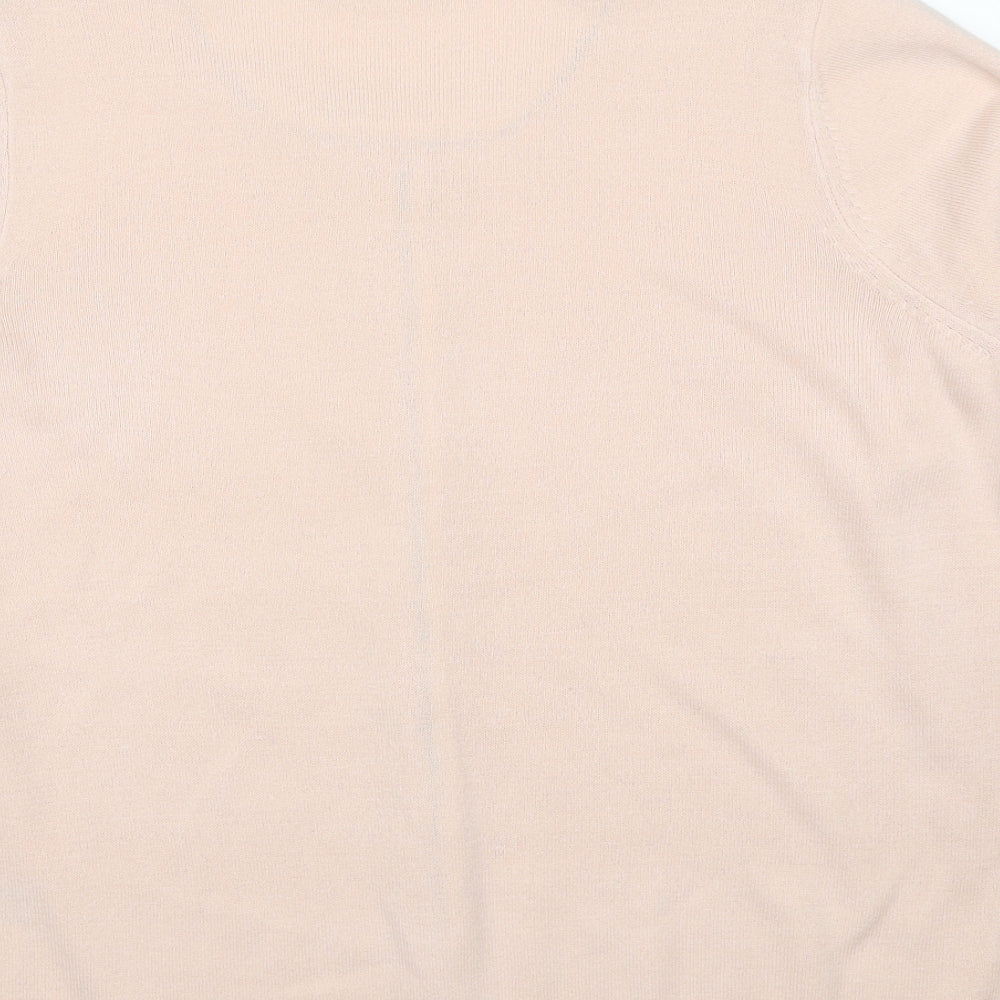 Marks and Spencer Womens Pink Round Neck Acrylic Cardigan Jumper Size 12