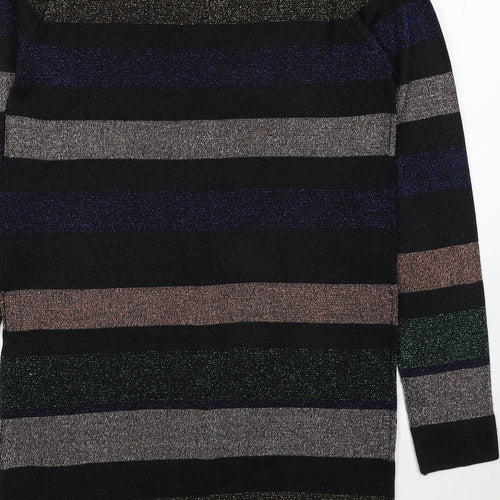Atmosphere Womens Multicoloured Striped Acrylic Jumper Dress Size 14 Round Neck Pullover