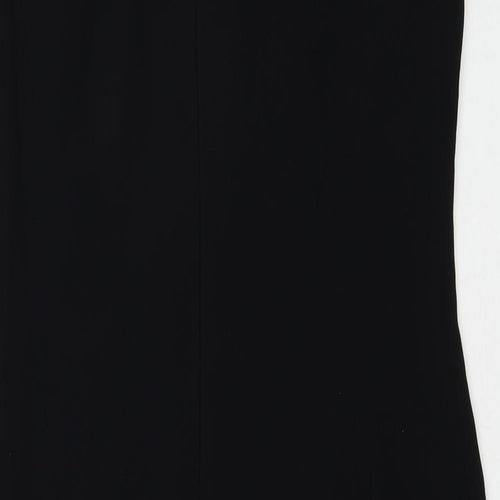 Ann Taylor Womens Black Polyester Shift Size 6 Round Neck Zip