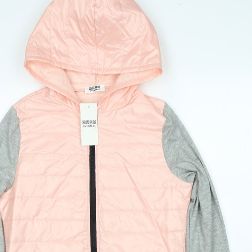 Overmal Womens Pink Rain Coat Coat Size XL Zip