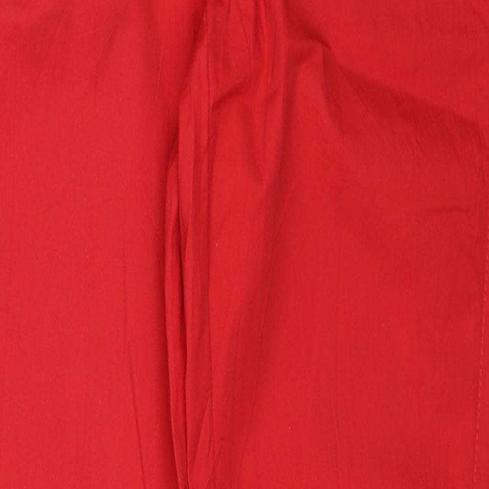 s.Oliver Womens Red Cotton Chino Trousers Size 8 Regular Zip