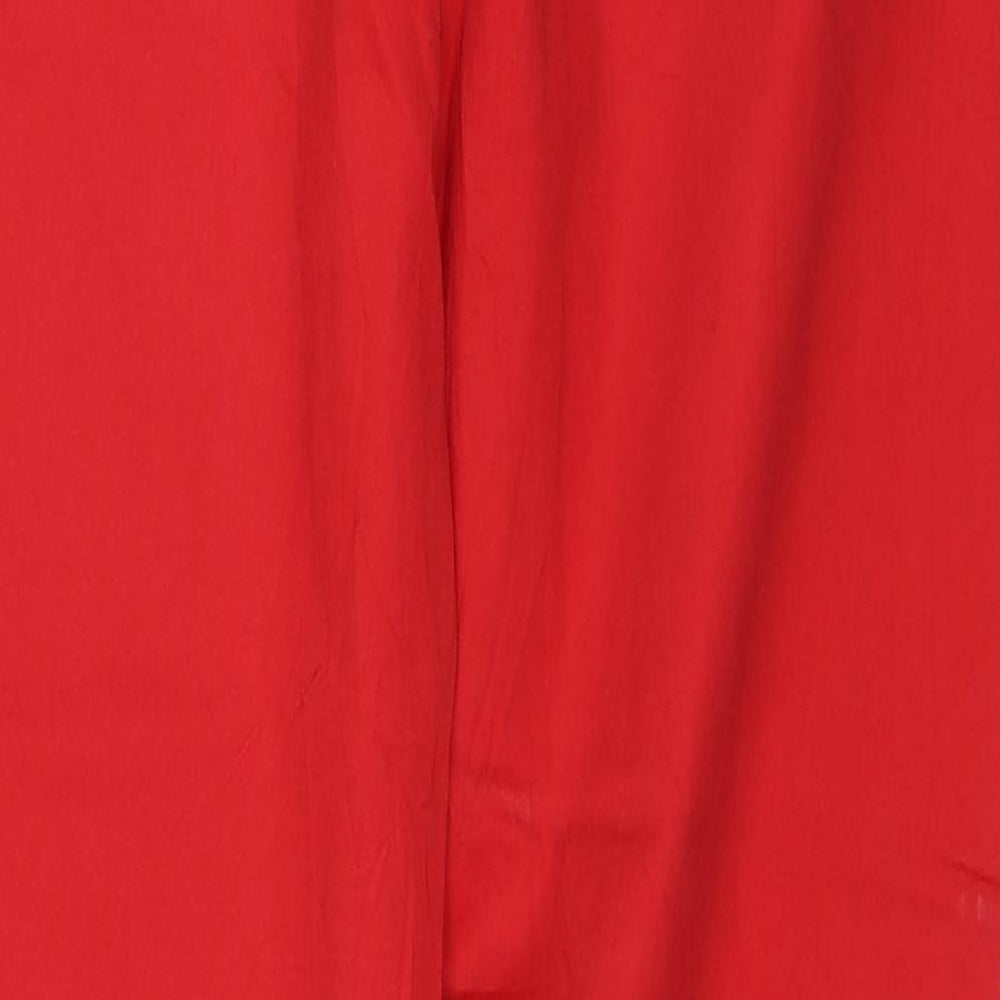 s.Oliver Womens Red Cotton Chino Trousers Size 8 Regular Zip