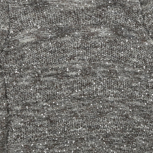 Marks and Spencer Womens Grey Round Neck Polyester Cardigan Jumper Size 12