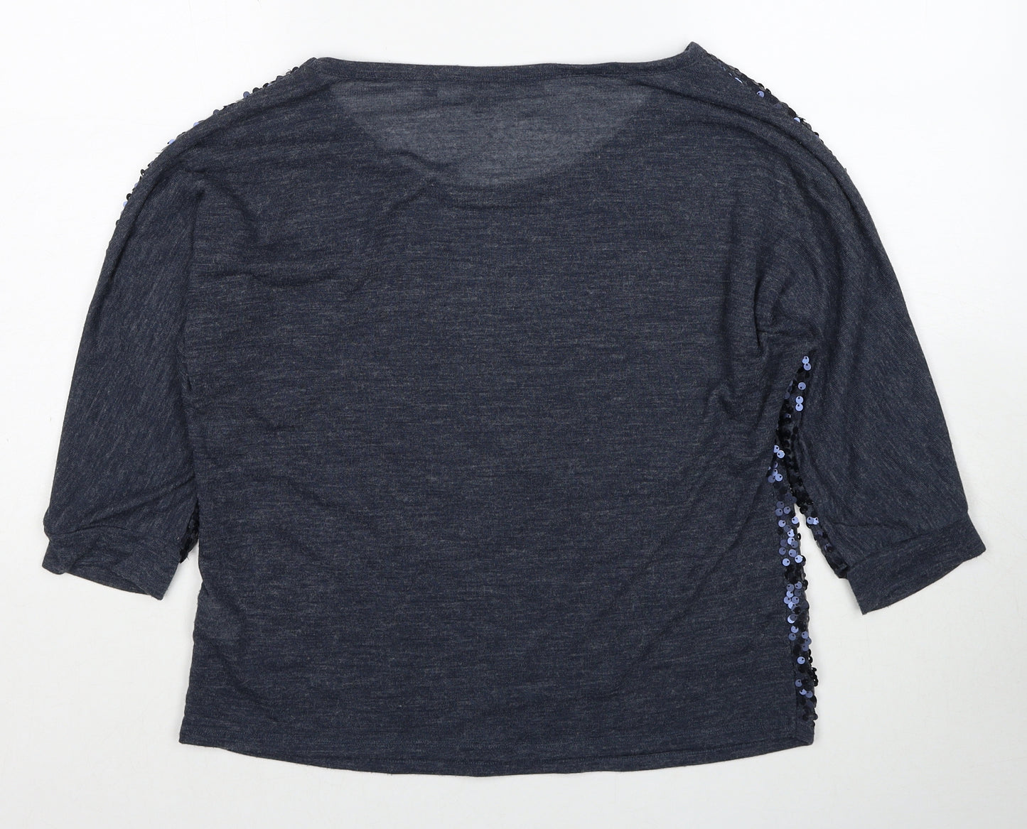 NEXT Womens Blue Polyester Basic Blouse Size 12 Boat Neck
