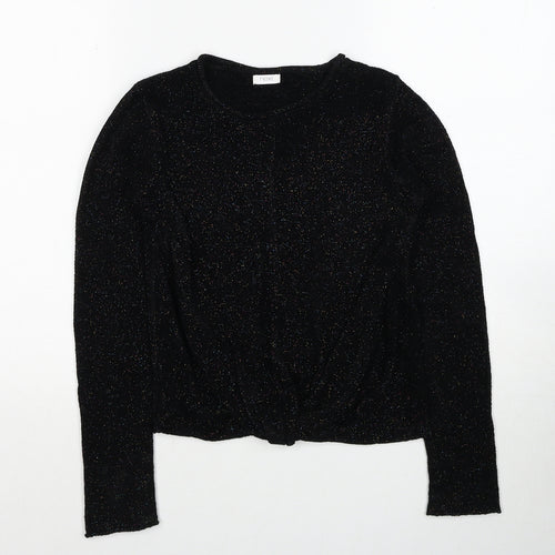 NEXT Girls Black Round Neck Viscose Pullover Jumper Size 10 Years Pullover