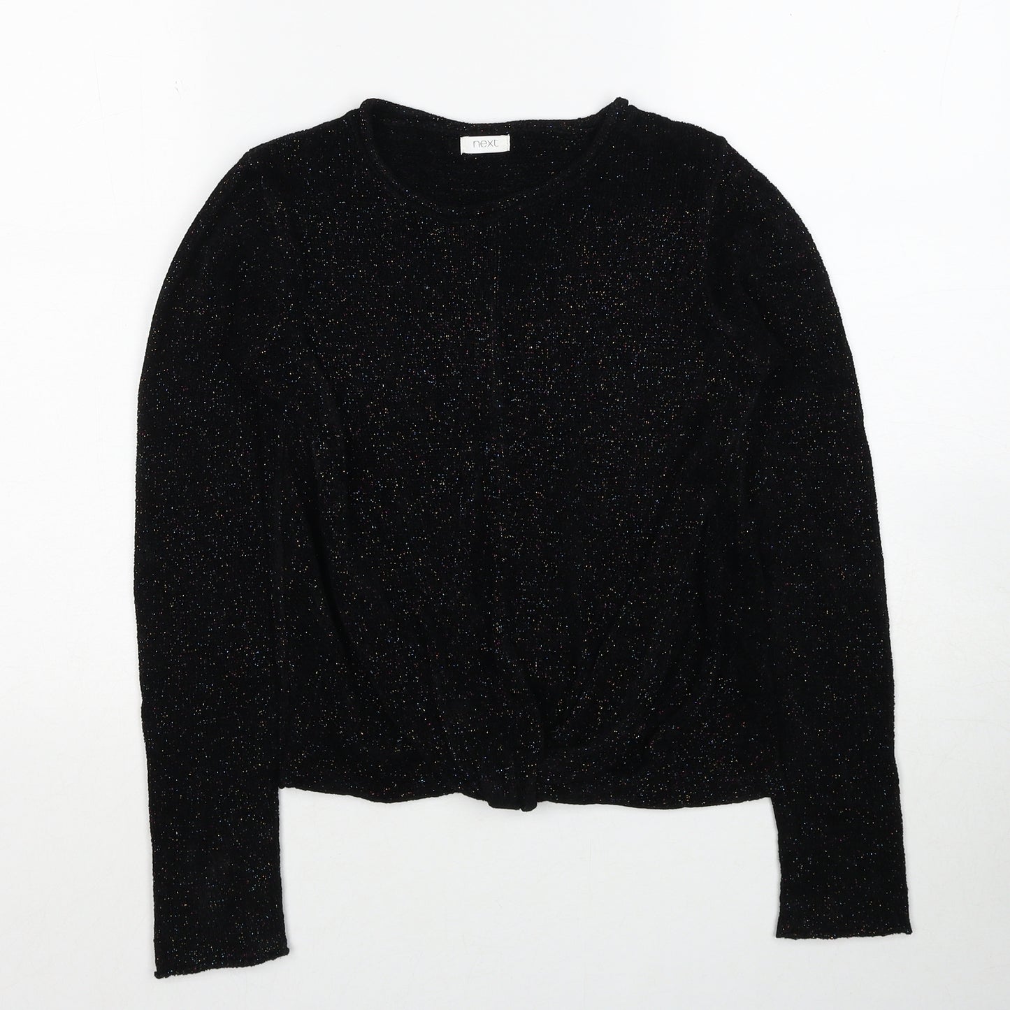 NEXT Girls Black Round Neck Viscose Pullover Jumper Size 10 Years Pullover