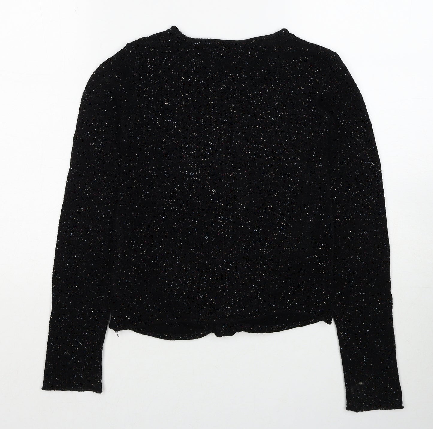 NEXT Girls Black Round Neck Viscose Pullover Jumper Size 10 Years Pullover