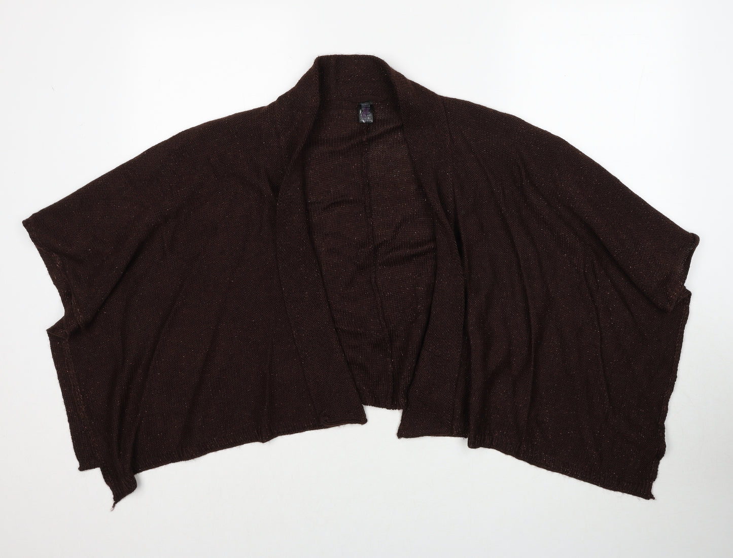 Marks and Spencer Womens Brown V-Neck Acrylic Cardigan Jumper One Size