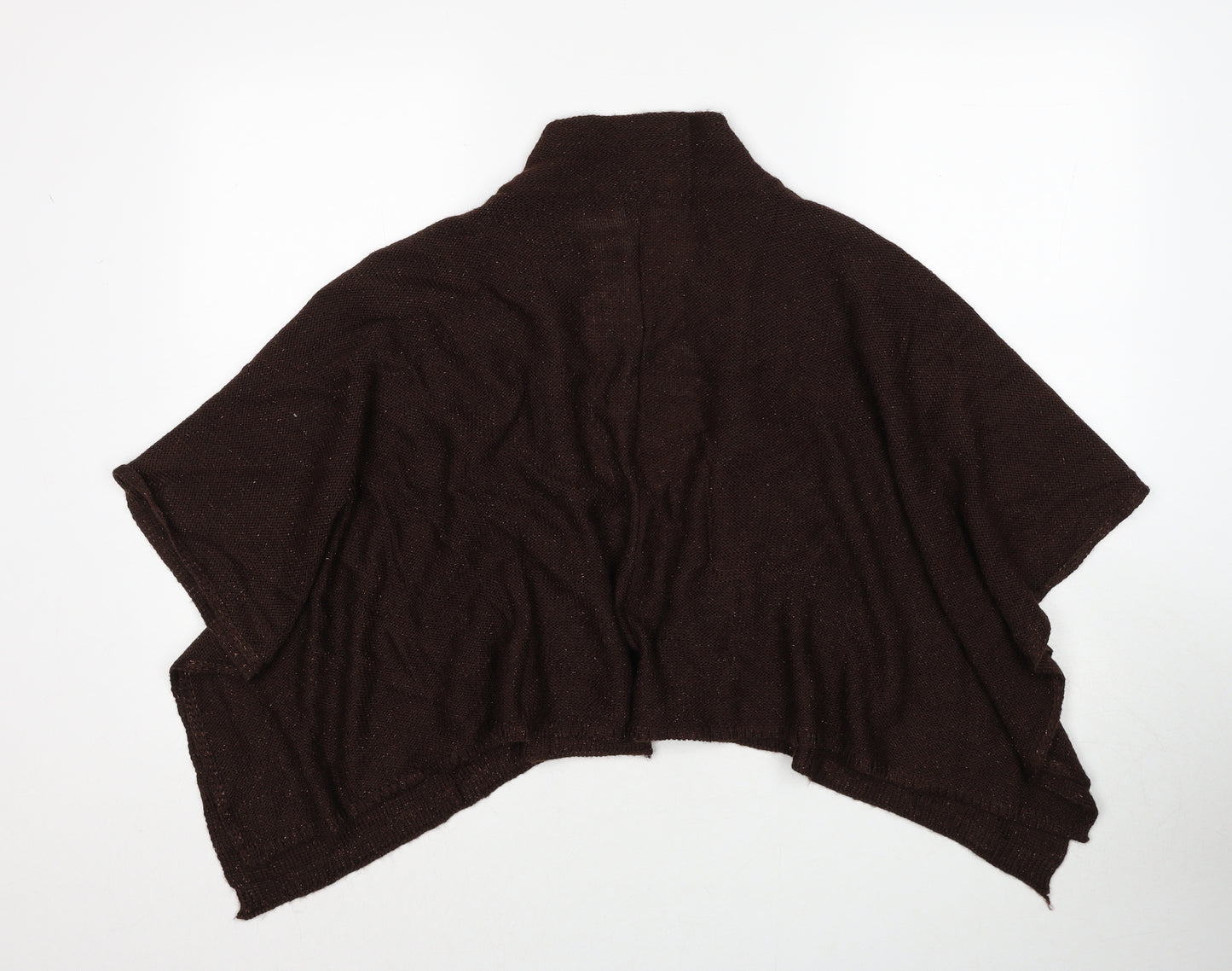 Marks and Spencer Womens Brown V-Neck Acrylic Cardigan Jumper One Size