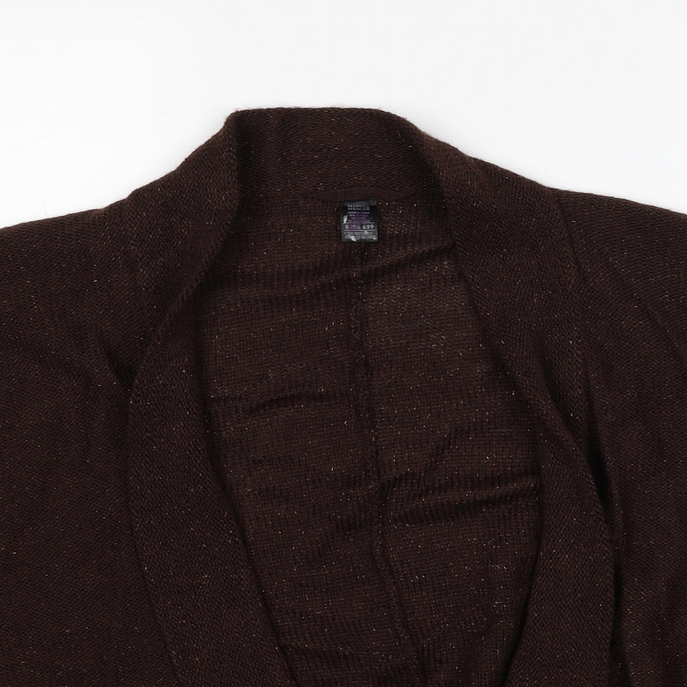 Marks and Spencer Womens Brown V-Neck Acrylic Cardigan Jumper One Size