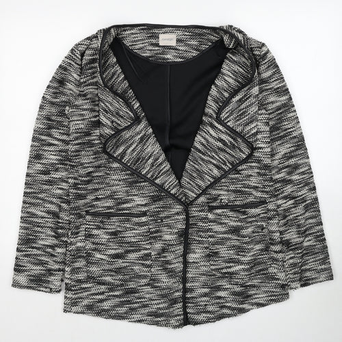 George Womens Black Geometric Jacket Blazer Size 12