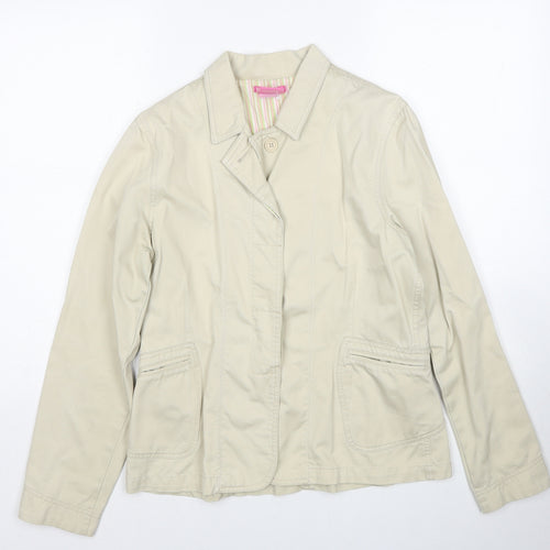 Eiussa Womens Beige Jacket Size L Button