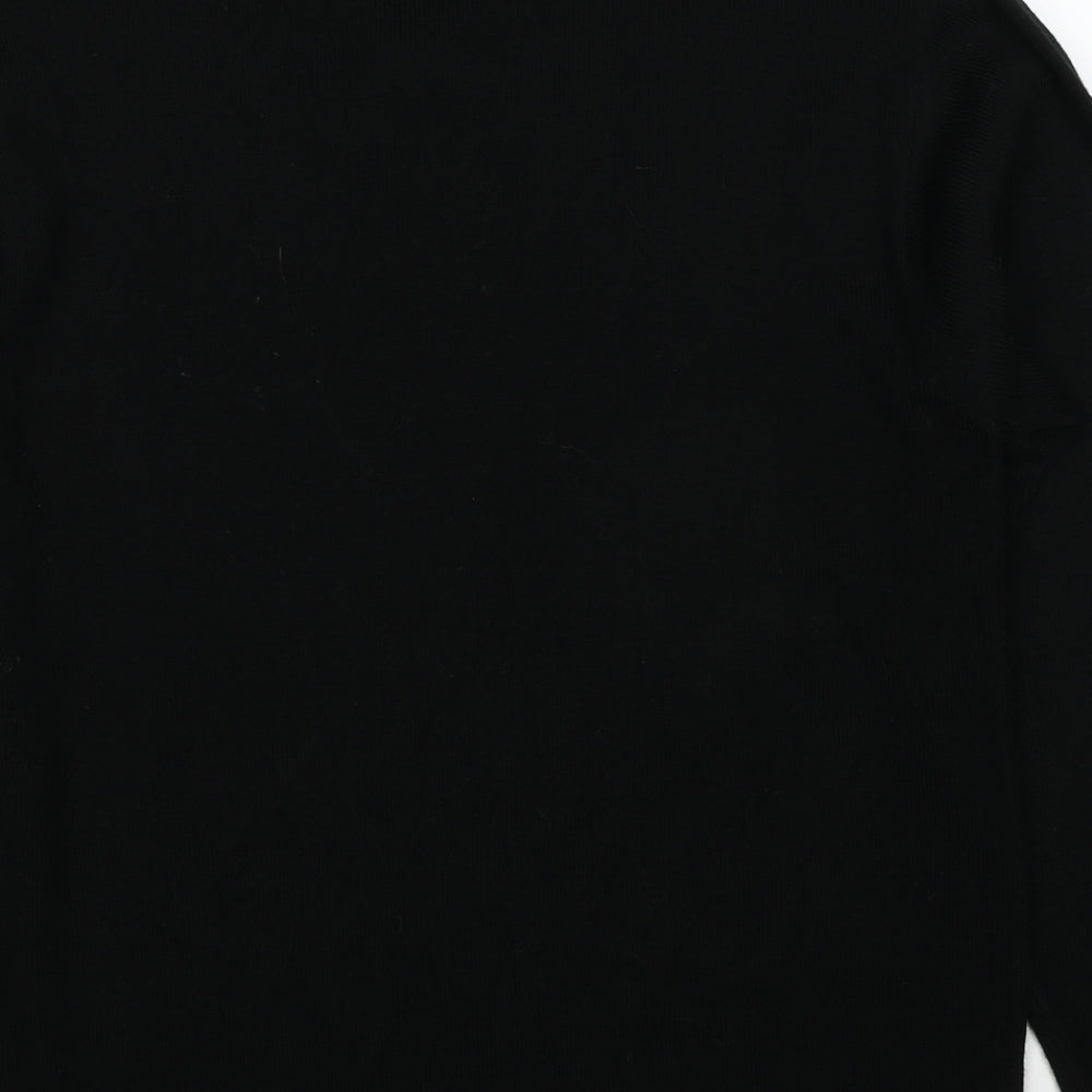 George Mens Black Round Neck Acrylic Pullover Jumper Size S Long Sleeve