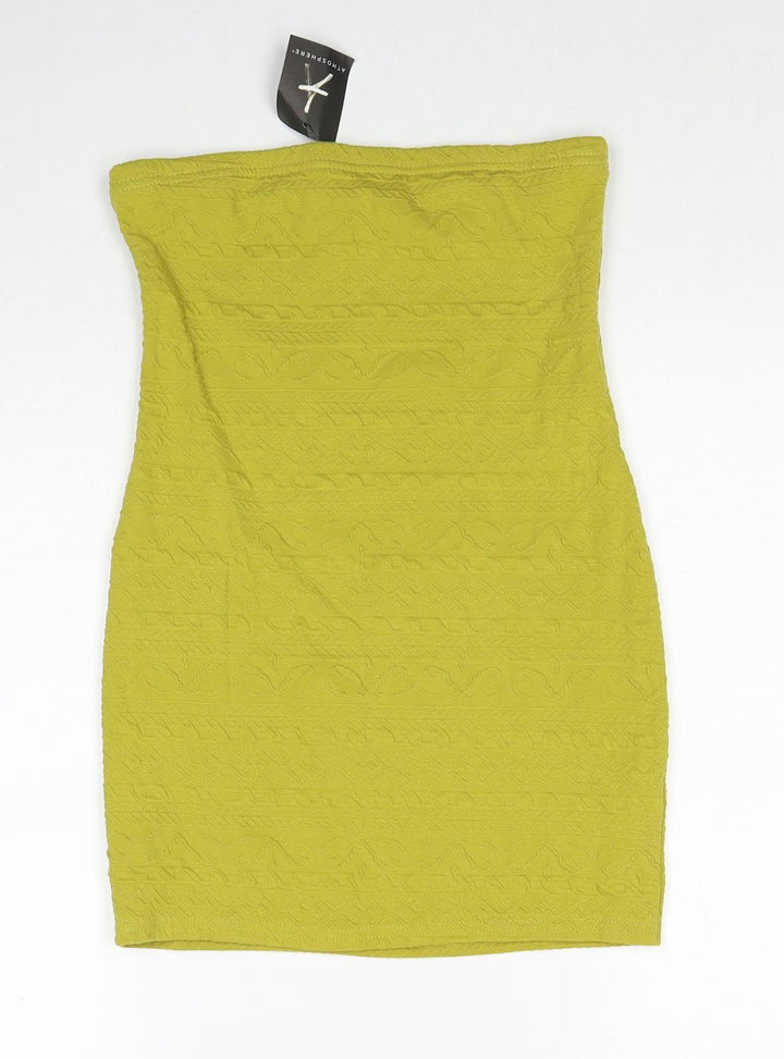 Atmosphere Womens Green Polyester Basic Blouse Size 14 Off the Shoulder - Textured