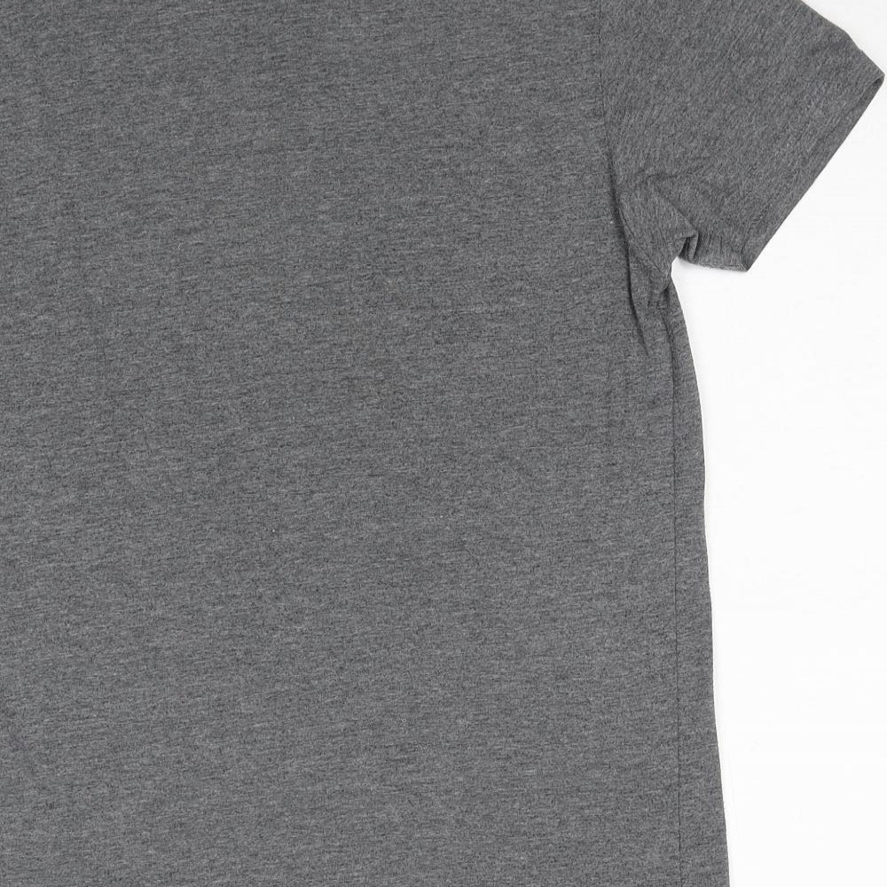 George Mens Grey Polyester T-Shirt Size S Round Neck - Blast Off!