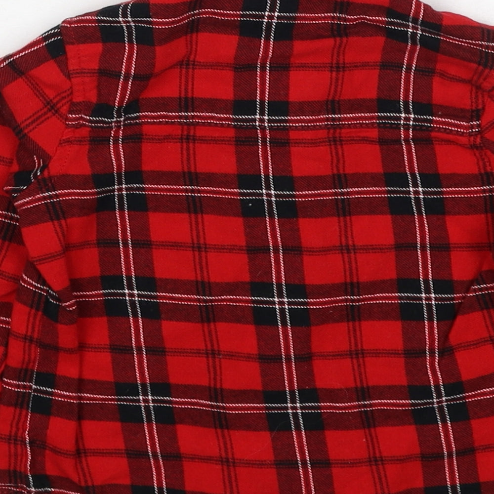 TU Boys Red Plaid Cotton Basic Button-Up Size 18-24 Months Collared Button