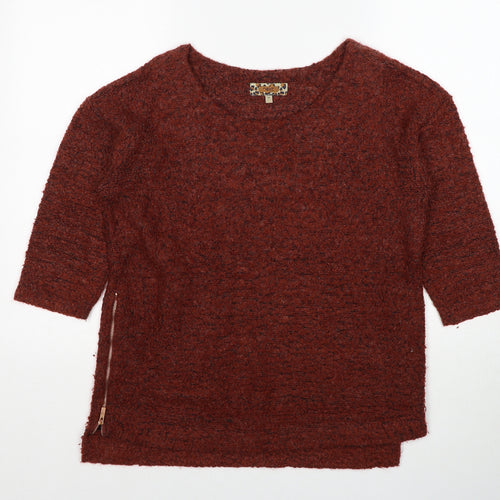 NEXT Womens Red Round Neck Acrylic Pullover Jumper Size 12