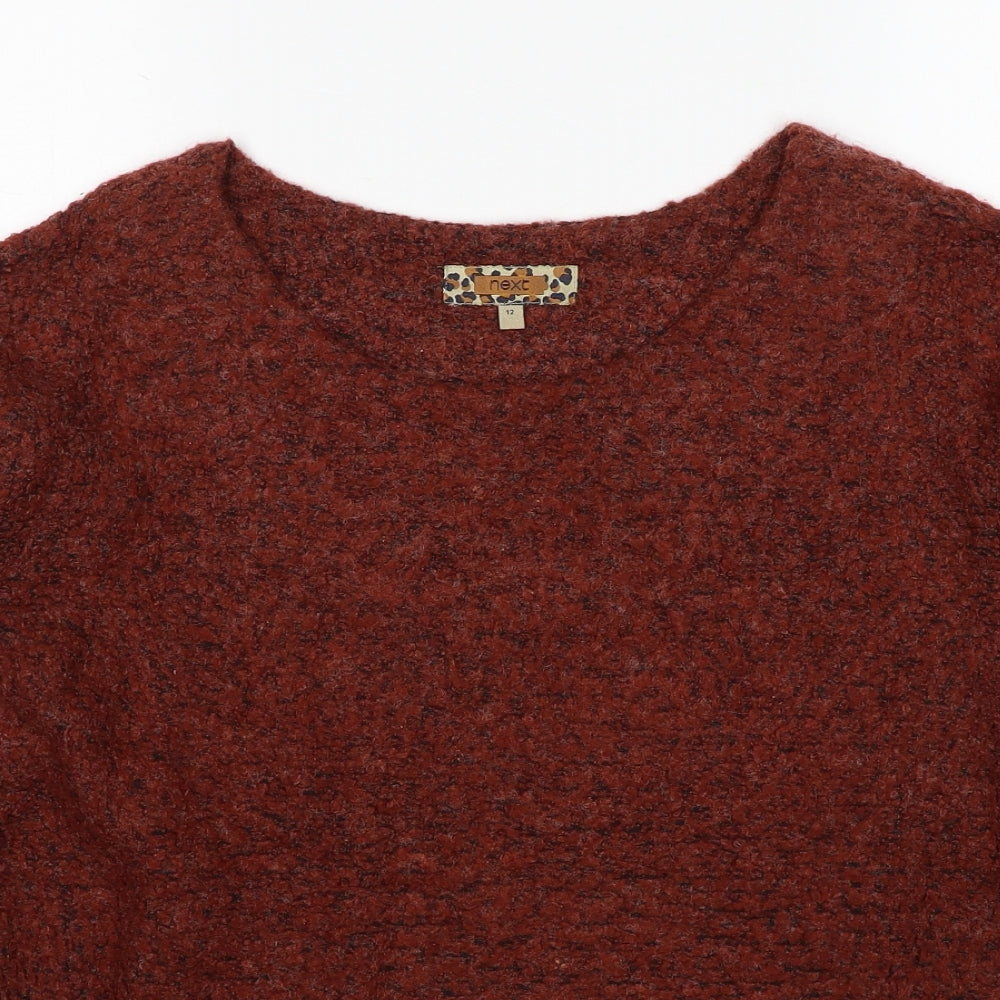 NEXT Womens Red Round Neck Acrylic Pullover Jumper Size 12