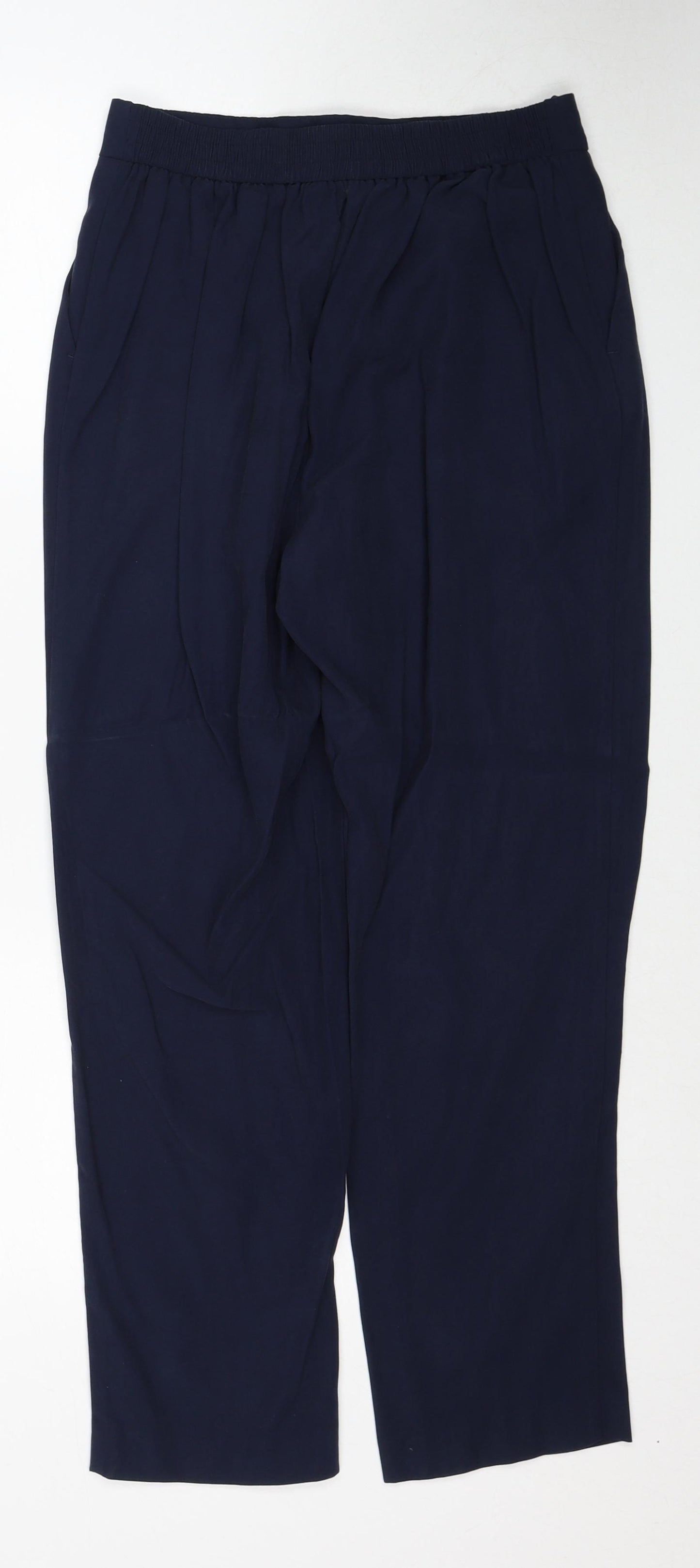 Very Womens Blue Viscose Trousers Size 10 Regular Zip