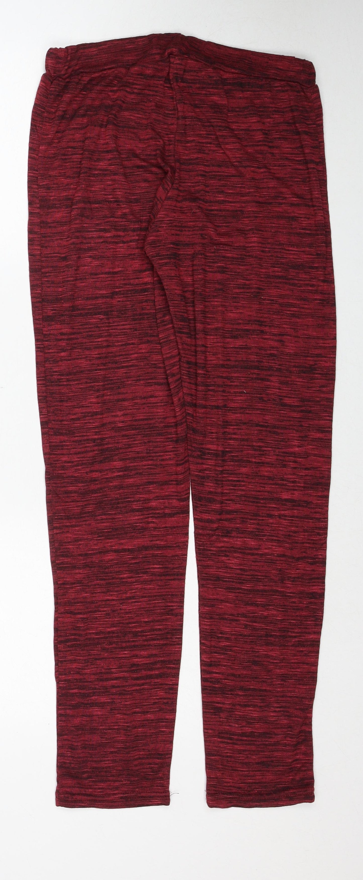Preworn Womens Red Polyester Jogger Trousers Size S Regular Drawstring - Marled