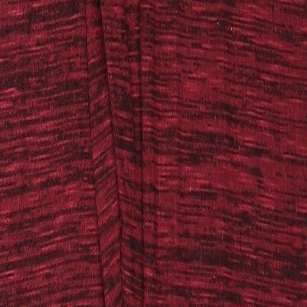 Preworn Womens Red Polyester Jogger Trousers Size S Regular Drawstring - Marled