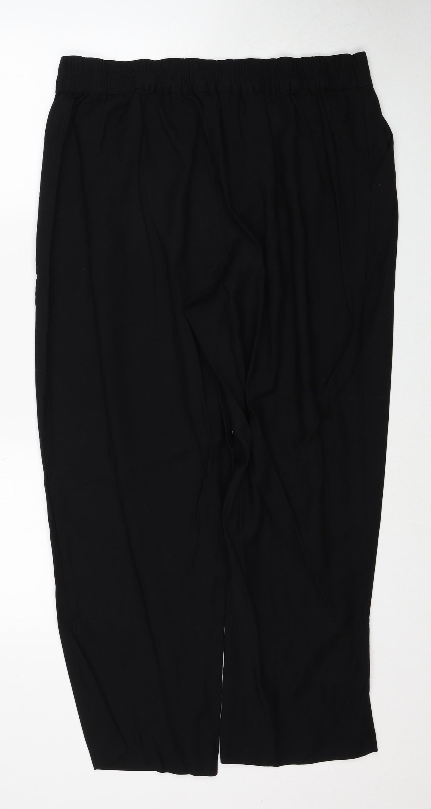 Primark Womens Black Viscose Trousers Size 18 Regular