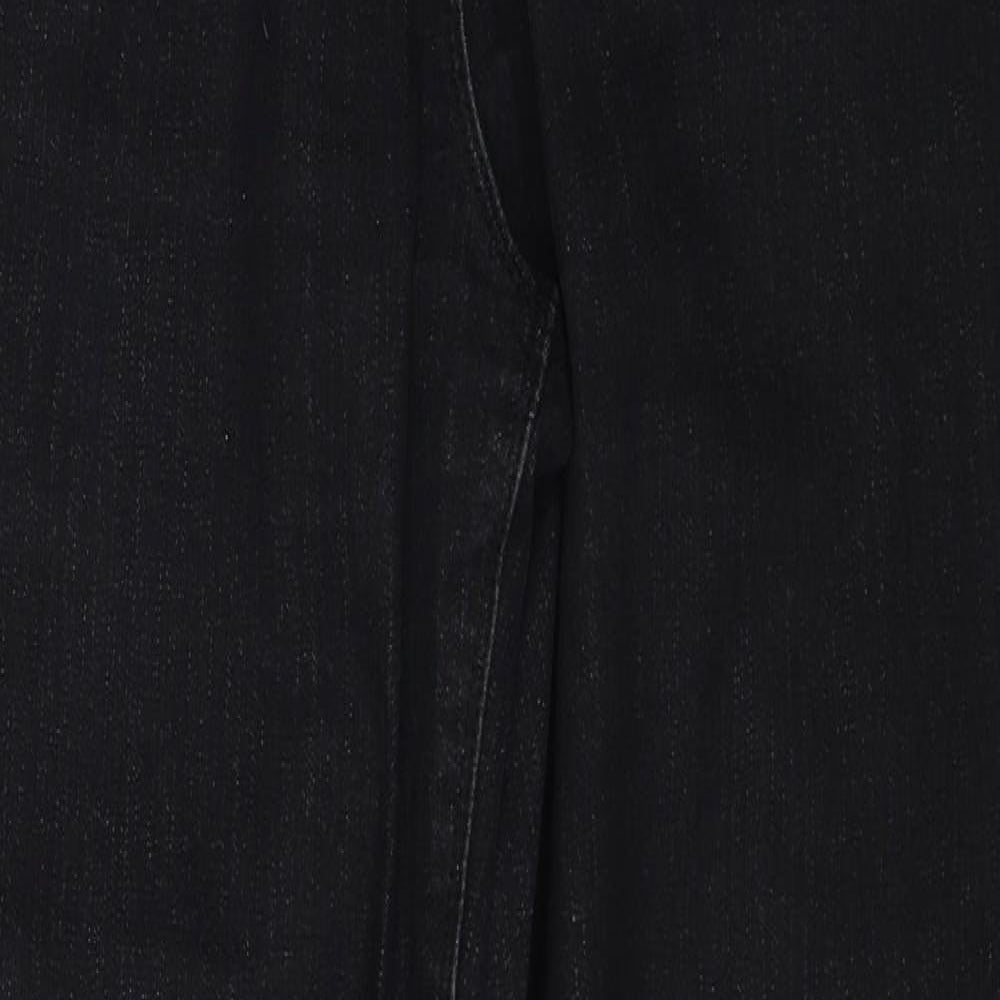 George Womens Black Cotton Straight Jeans Size 12 Regular Zip