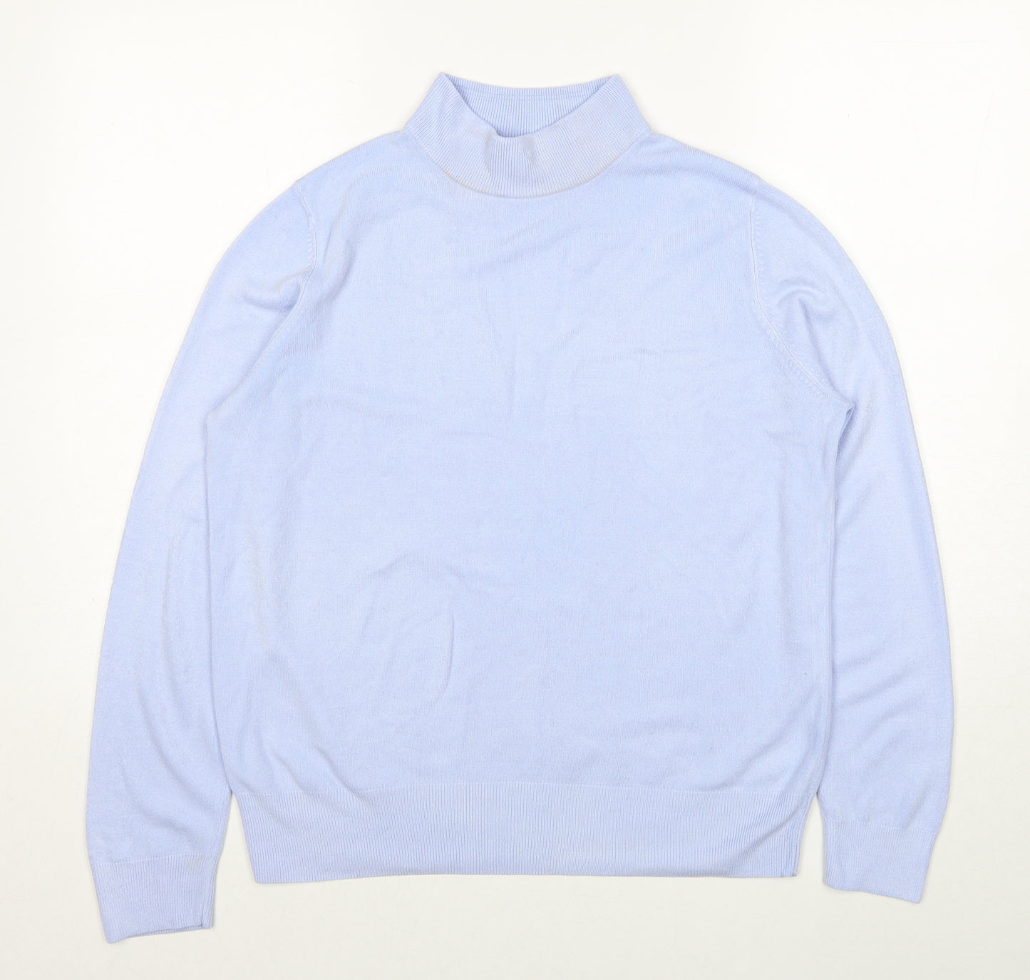 Marks and Spencer Womens Blue High Neck Acrylic Pullover Jumper Size 12