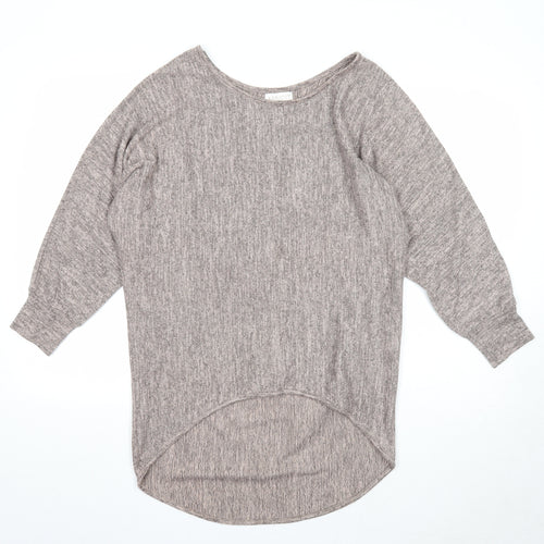 Apricot Womens Grey Scoop Neck Acrylic Pullover Jumper Size 10