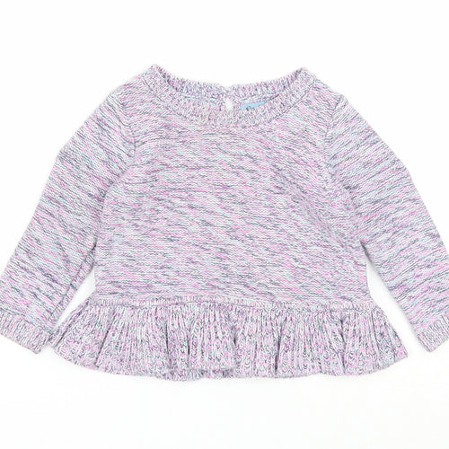 Gap Girls Multicoloured Geometric Cotton Pullover Jumper Size 12-18 Months Button