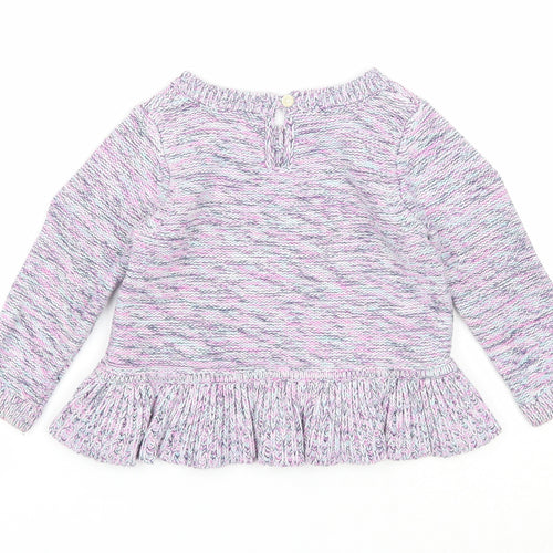 Gap Girls Multicoloured Geometric Cotton Pullover Jumper Size 12-18 Months Button