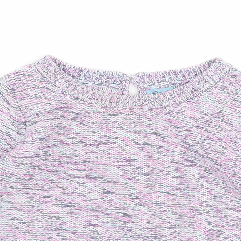 Gap Girls Multicoloured Geometric Cotton Pullover Jumper Size 12-18 Months Button