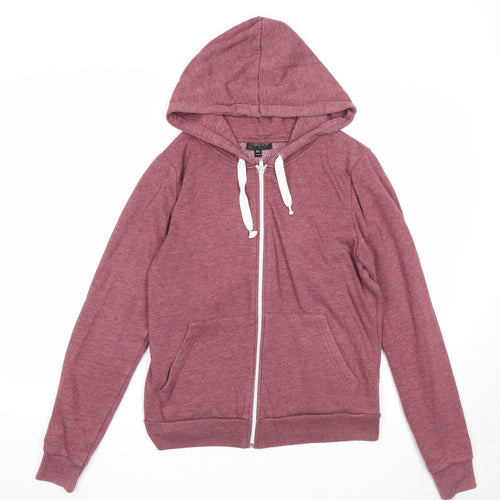 Topshop Womens Purple Polyester Full Zip Hoodie Size 8 Zip