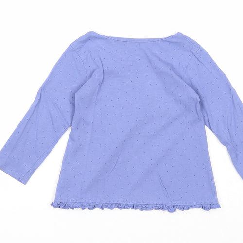 George Girls Blue Polka Dot Cotton Basic T-Shirt Size 12-18 Months Round Neck Pullover - Daddy's Bestie
