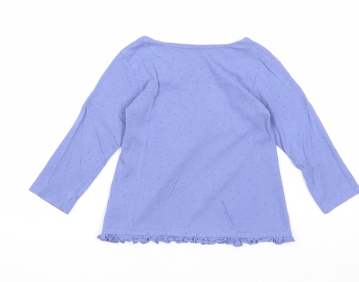 George Girls Blue Polka Dot Cotton Basic T-Shirt Size 12-18 Months Round Neck Pullover - Daddy's Bestie