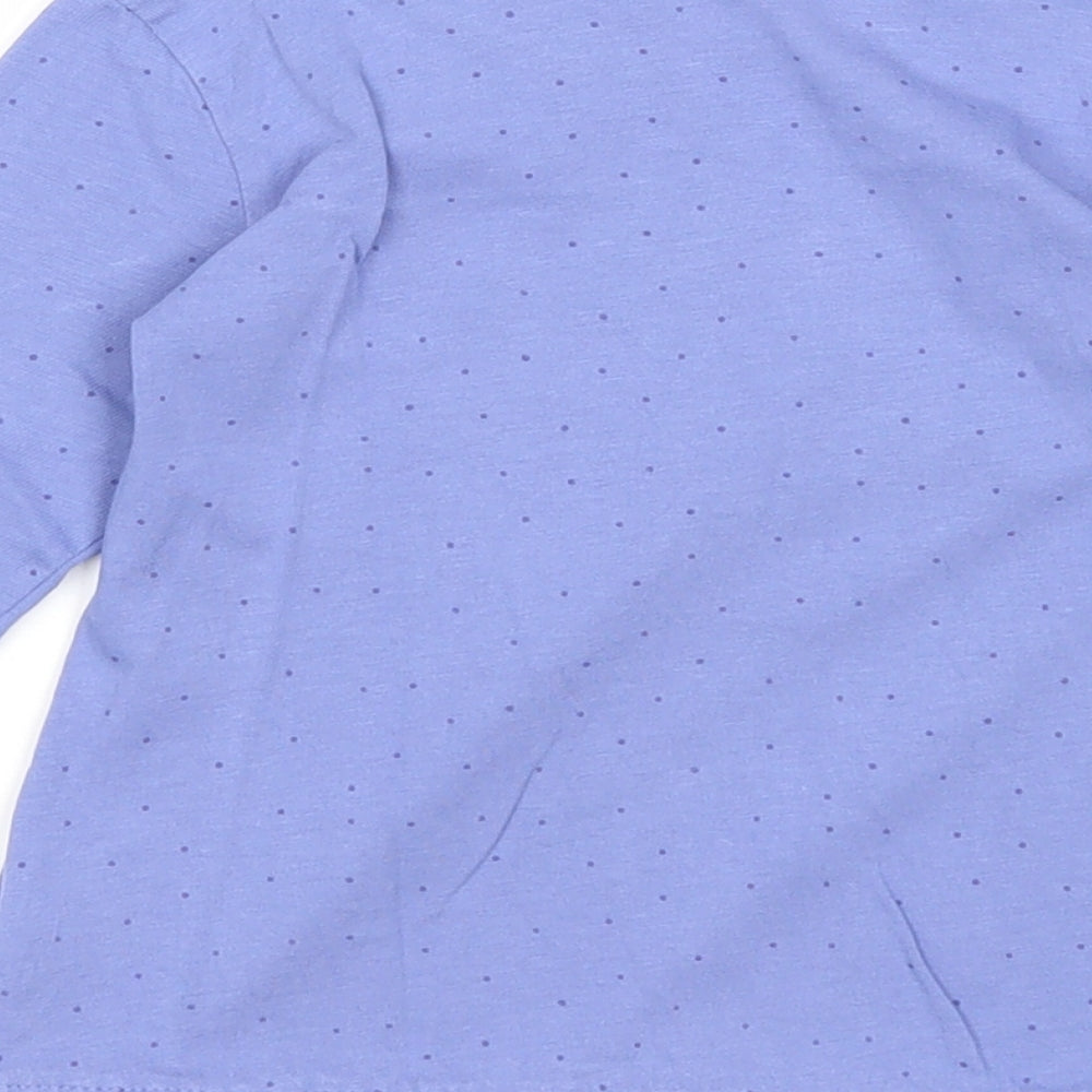 George Girls Blue Polka Dot Cotton Basic T-Shirt Size 12-18 Months Round Neck Pullover - Daddy's Bestie