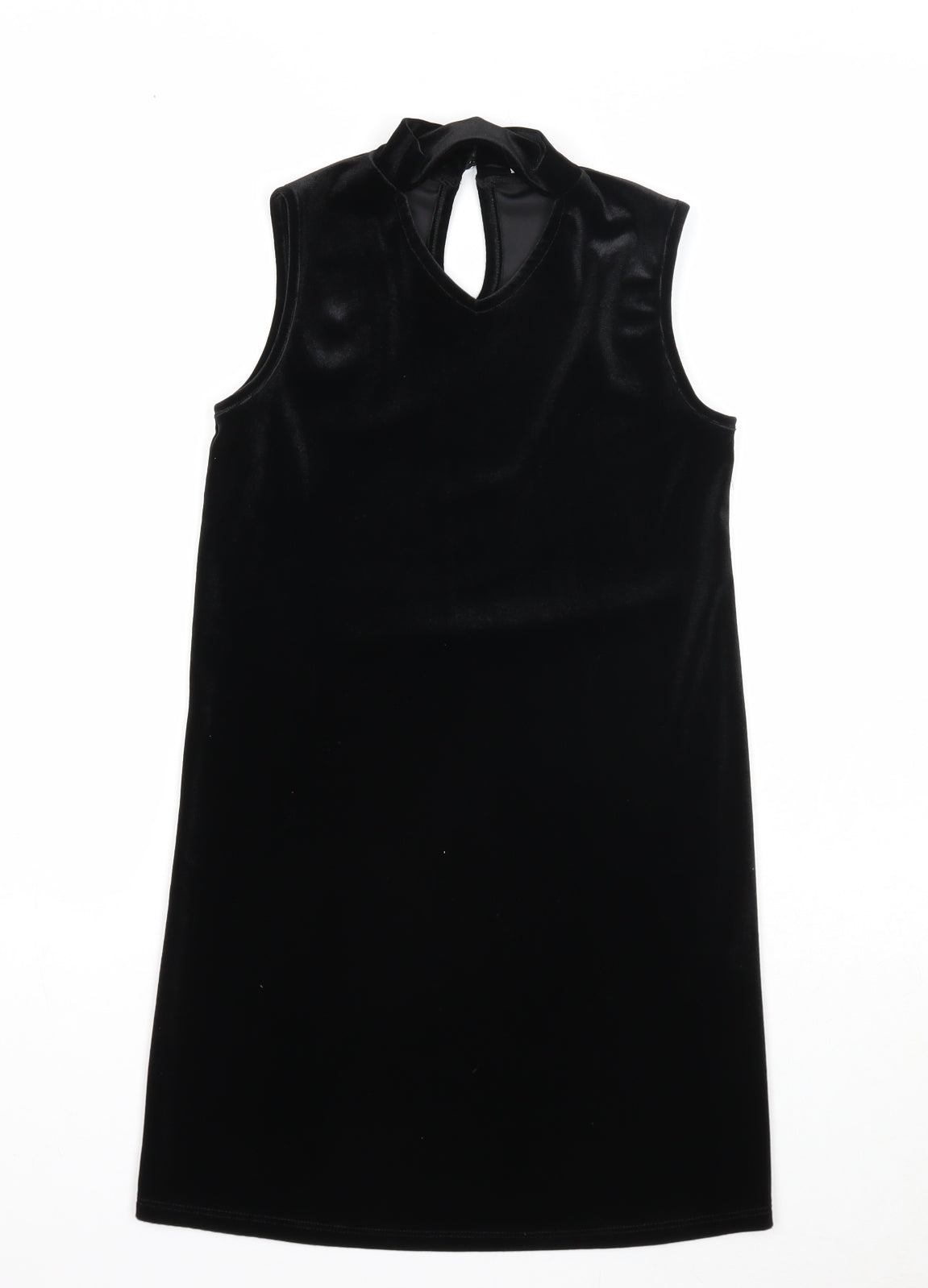D'lisle Girls Black Polyester A-Line Size 9-10 Years Round Neck Button