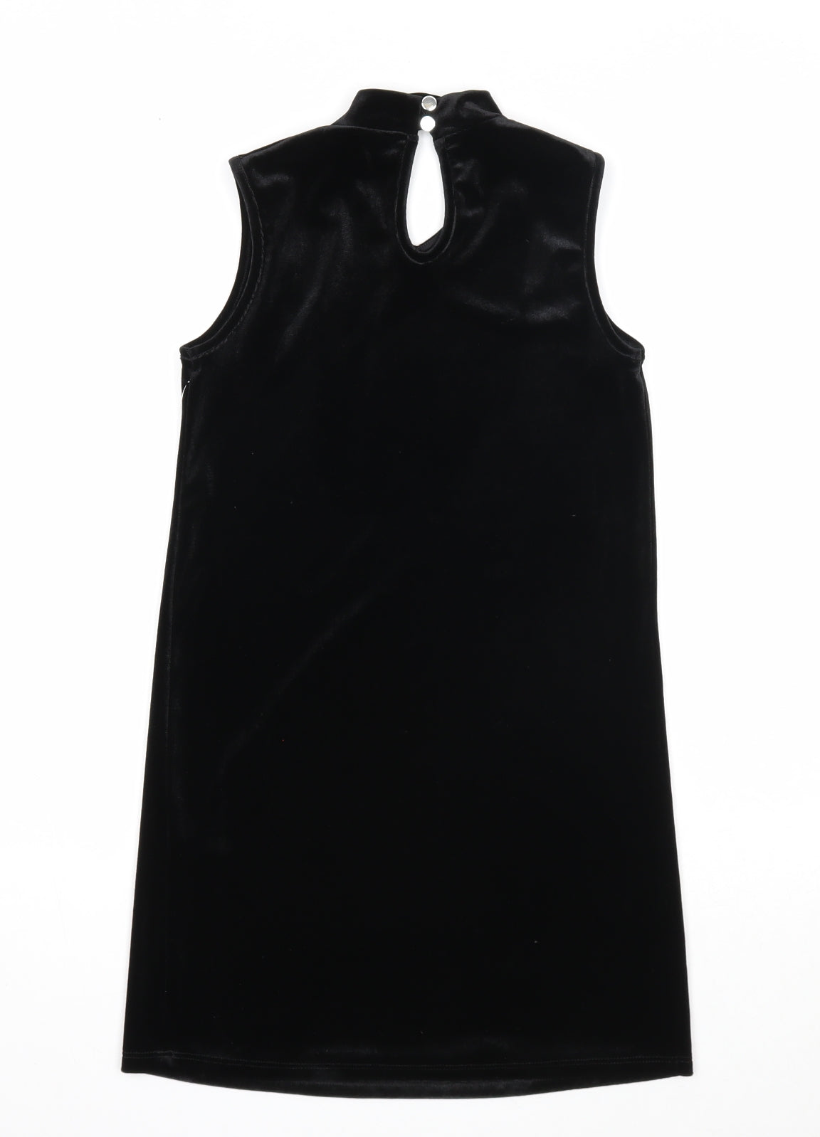D'lisle Girls Black Polyester A-Line Size 9-10 Years Round Neck Button
