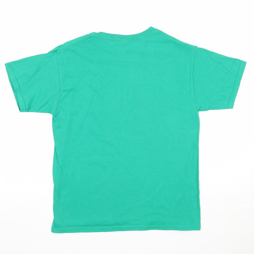 Gildan Boys Green Cotton Pullover T-Shirt Size S Crew Neck Pullover - Moose
